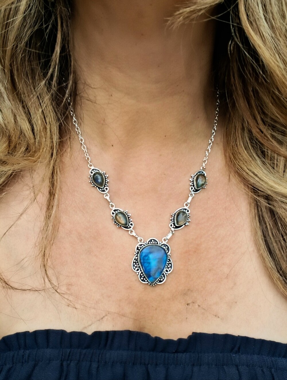 💙Labradorite Sterling Silver Necklace